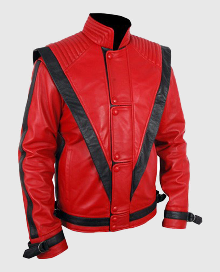 Michael Jackson Thriller Red Leather Jacket for Men - inner lining view