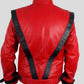 Michael Jackson Thriller Red Leather Jacket for Men - side angle view