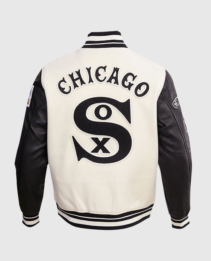 MLB Chicago White Sox Men's Rib Wool Varsity Jacket - back view