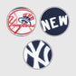 MLB New York Yankees Women's Blue Varsity Leather Jacket - inner lining view