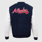 MLB Atlanta Braves Men's Blue Varsity Leather Jacket - back view
