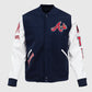 MLB Atlanta Braves Men's Blue Varsity Leather Jacket - front view
