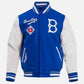 MLB Brooklyn Dodgers Men's Rib Wool Varsity Jacket Royal Blue White - front view