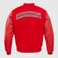MLB Cincinnati Reds Men's Red Varsity Leather Jacket - back view
