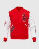 MLB ST. Louis Cardinals Men's Red Varsity Leather Jacket - front view