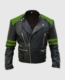 Marlon Brando Black Biker Leather Jacket for Men – Custom Fit - front view