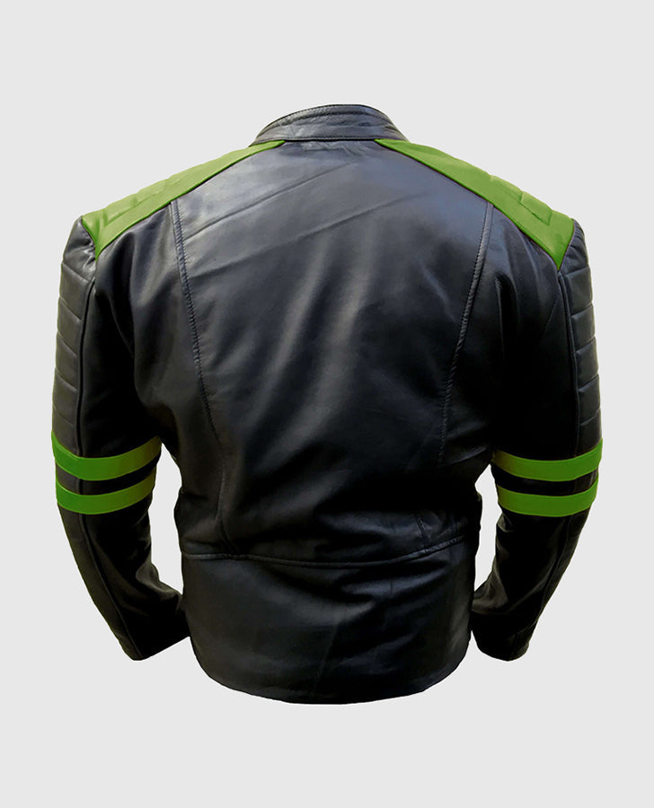 Marlon Brando Black Biker Leather Jacket for Men – Custom Fit - back view