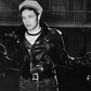 Marlon Brando the Wild One Black Leather Biker Jacket for Men - front view