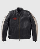 Men's Harley Davidson Enduro Leather Riding Beige Jacket - front view