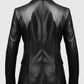 Men's 2 Button Black Leather Blazer | Genuine Leather - back view