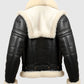 Men's Aviator B3 Bomber Black Leather Jacket – Premium Outerwear - back view