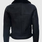 Men's Black Aviator Leather Shearling Jacket – Custom Fit - back view