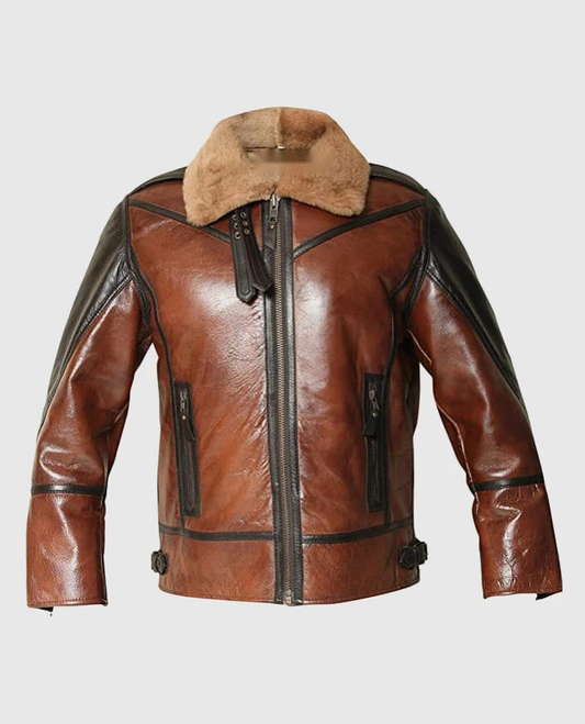 Men's B3 Shearling Aviator Distressed Leather Jacket