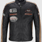 Men's Sizma Black Cafe Racer Leather Jacket – Custom Fit - front view