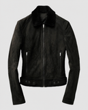 Men's Black Suede Leather Jacket – Custom Fit | Genuine Leather - front view