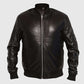 Men's Black Varsity Bomber Leather Jacket – Custom Fit - front view