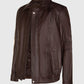 Men's Blouson Brown Leather Jacket – Premium Outerwear - front view