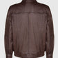 Men's Blouson Brown Leather Jacket – Premium Outerwear - back view