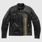 Men's H-D Triple Vent Passing Link II Black Leather Jacket - front view