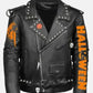 Men's Halloween Black Leather Jacket – Custom Fit | Genuine Leather - front view