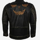 Men's Handmade Vintage Black Leather Jacket Halloween - front view