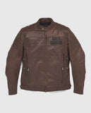 Men's Harley Davidson Fremont Triple Vent System Brown Leather Biker - front view
