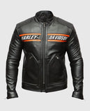 Men's Harley Davidson Passing Link Triple Vent Black Leather Jacket - front view