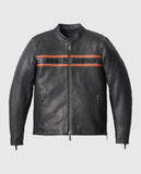 Men's Victory Lane II Leather Jacket - Black – Custom Fit - front view