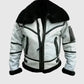 Men's RAF B3 White Bomber Flight Aviator Leather Jacket - front view