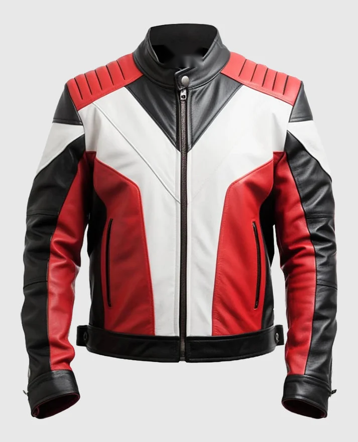 Men's Red & Black Faux Leather Jacket – Premium Outerwear