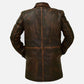 Men's Supernatural Brown Leather Trench Coat – Custom Fit - back view
