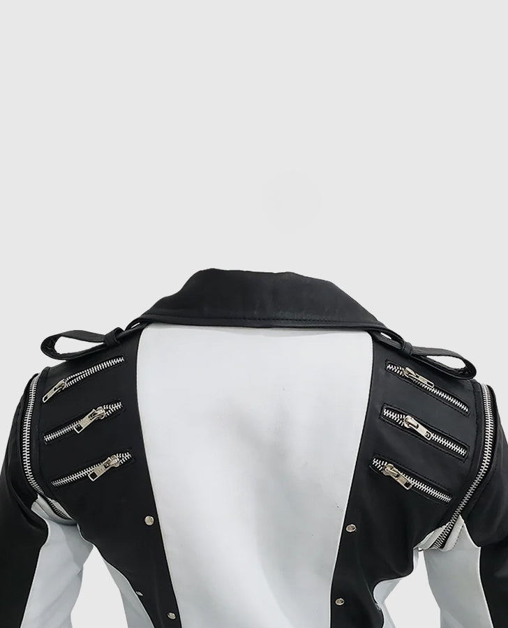 Michael Jackson White & Black Leather Jacket for Men - inner lining view