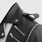Michael Jackson White & Black Leather Jacket for Men - model wearing the jacket