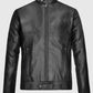Michael Fassbender Frank Film Black Leather Jacket for Men - back view