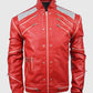 Michael Jackson Beat It Red Leather Jacket for Men - back view