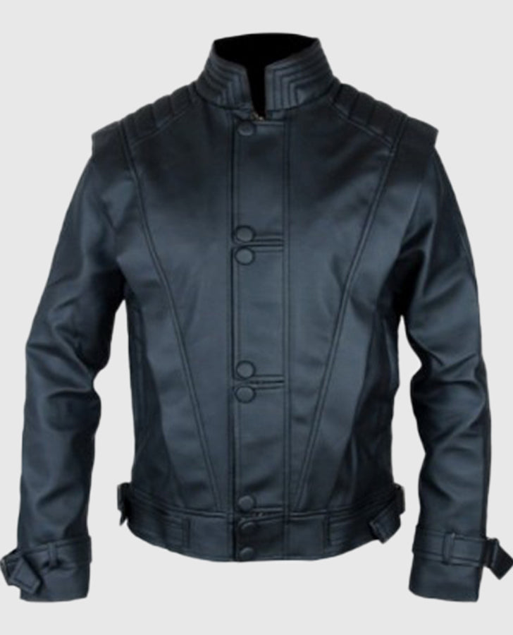 Michael Jackson Thriller Black Leather Jacket for Men - front view