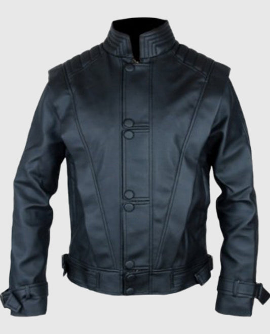 Michael Jackson Thriller Black Leather Jacket for Men - front view
