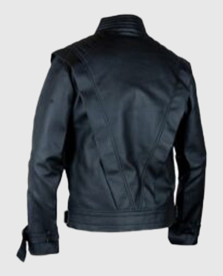Michael Jackson Thriller Black Leather Jacket for Men - back view