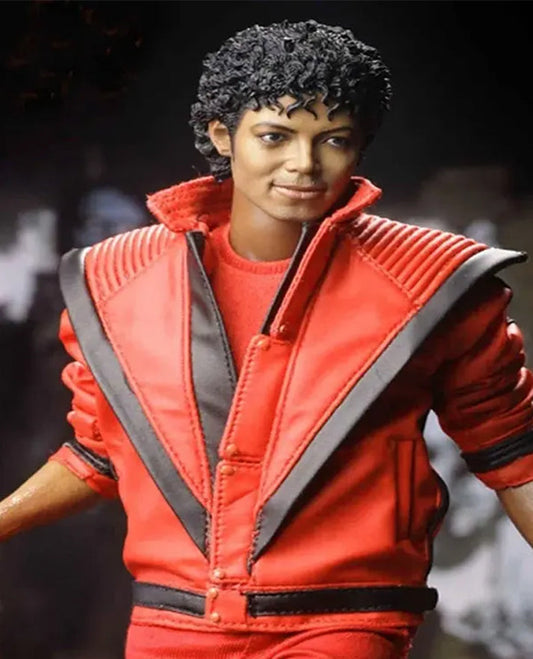 Michael Jackson Thriller Red Leather Jacket for Men - front view