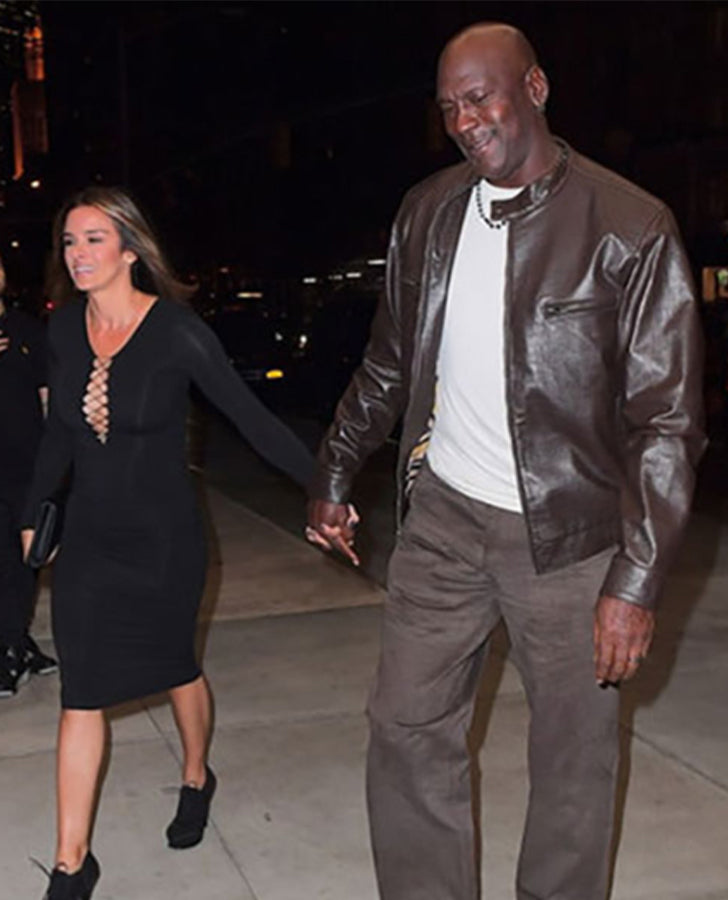 Michael Jordan Brown Leather Jacket for Men | Genuine Leather - front view