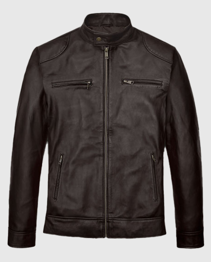 Michael Jordan Brown Leather Jacket for Men | Genuine Leather - back view