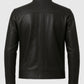 Mission Impossible 7 Ethan Black Leather Jacket for Men - side angle view