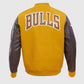 NBA Chicago Bulls Classic Wool Men's Yellow Varsity Jacket - back view