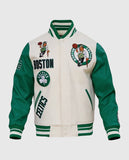 NBA Boston Celtics Men's Rib Green Wool Varsity Jacket - front view