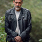 Negan Walking Dead Black Biker Leather Jacket for Men - front view
