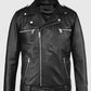 Negan Walking Dead Black Biker Leather Jacket for Men - back view