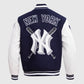 MLB New York Yankees Men's Blue Varsity Leather Jacket - back view