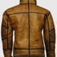 Men's RAF B10 Distressed Brown Aviator Leather Jacket - back view