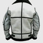 Men's RAF B3 White Bomber Flight Aviator Leather Jacket - back view