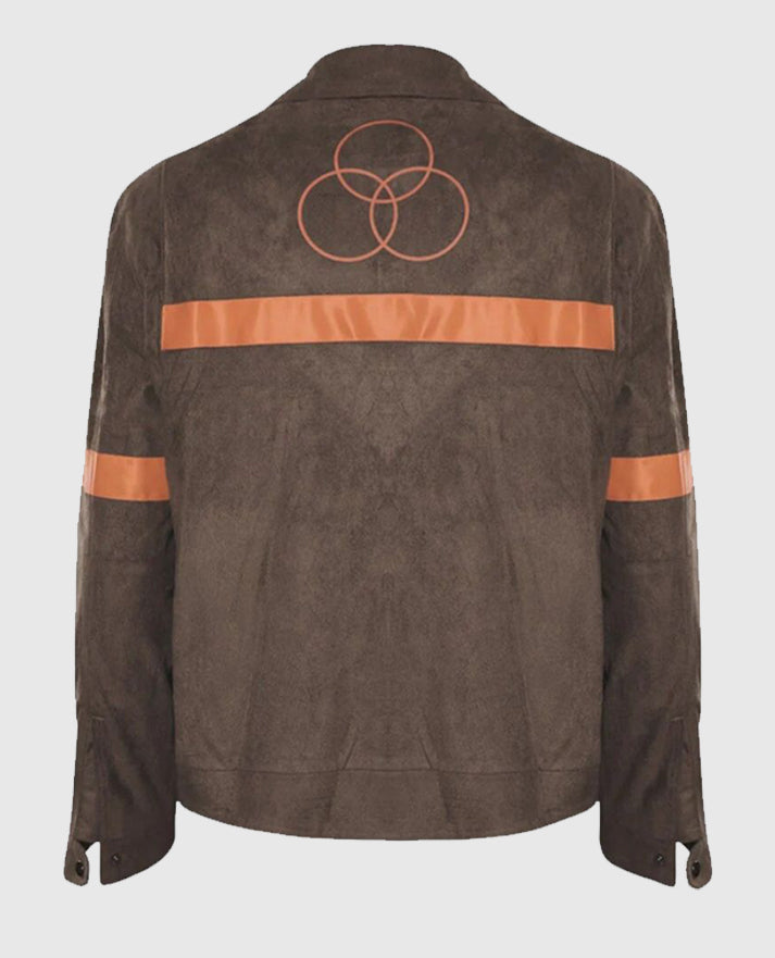 Rick Grimes CRM Brown Suede Jacket for Men | Genuine Leather - model wearing the jacket